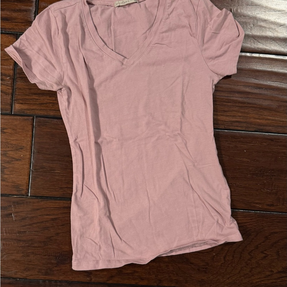 Pink, Blue, and Red V-Neck Women's Top